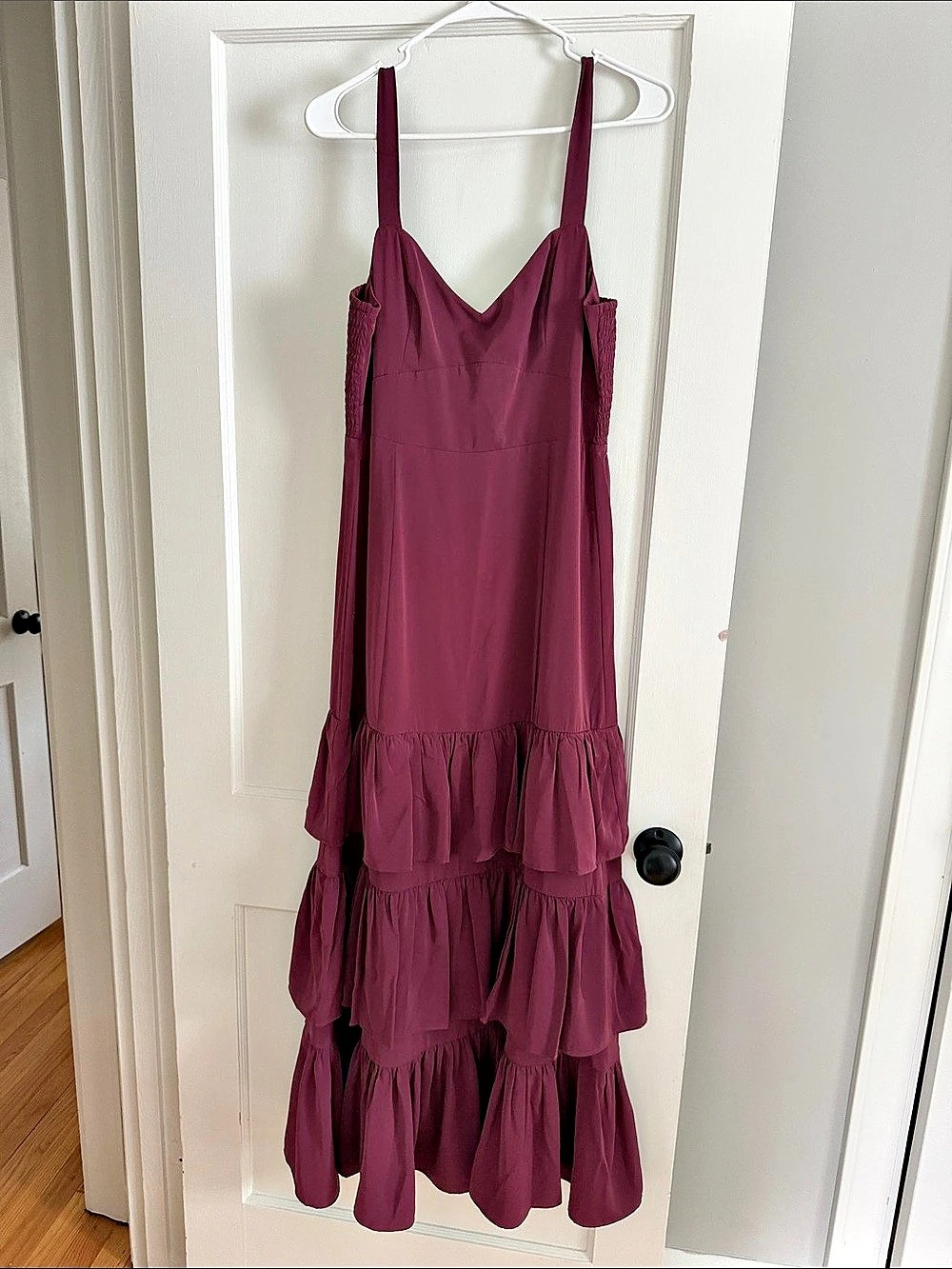 Abercrombie & Fitch Drama Ruffle Tiered Maxi Dress Purple Small